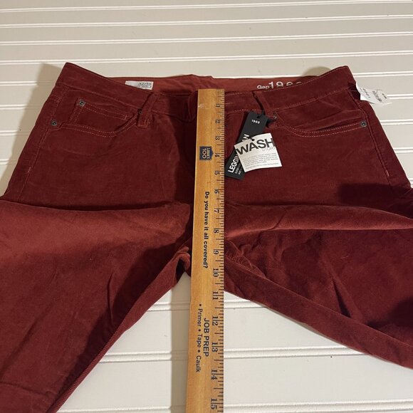 NWT GAP 1969 Sateen Corduroy Brown/Orange Leggin Jeans, Size 32/14 R - Picture 11 of 15